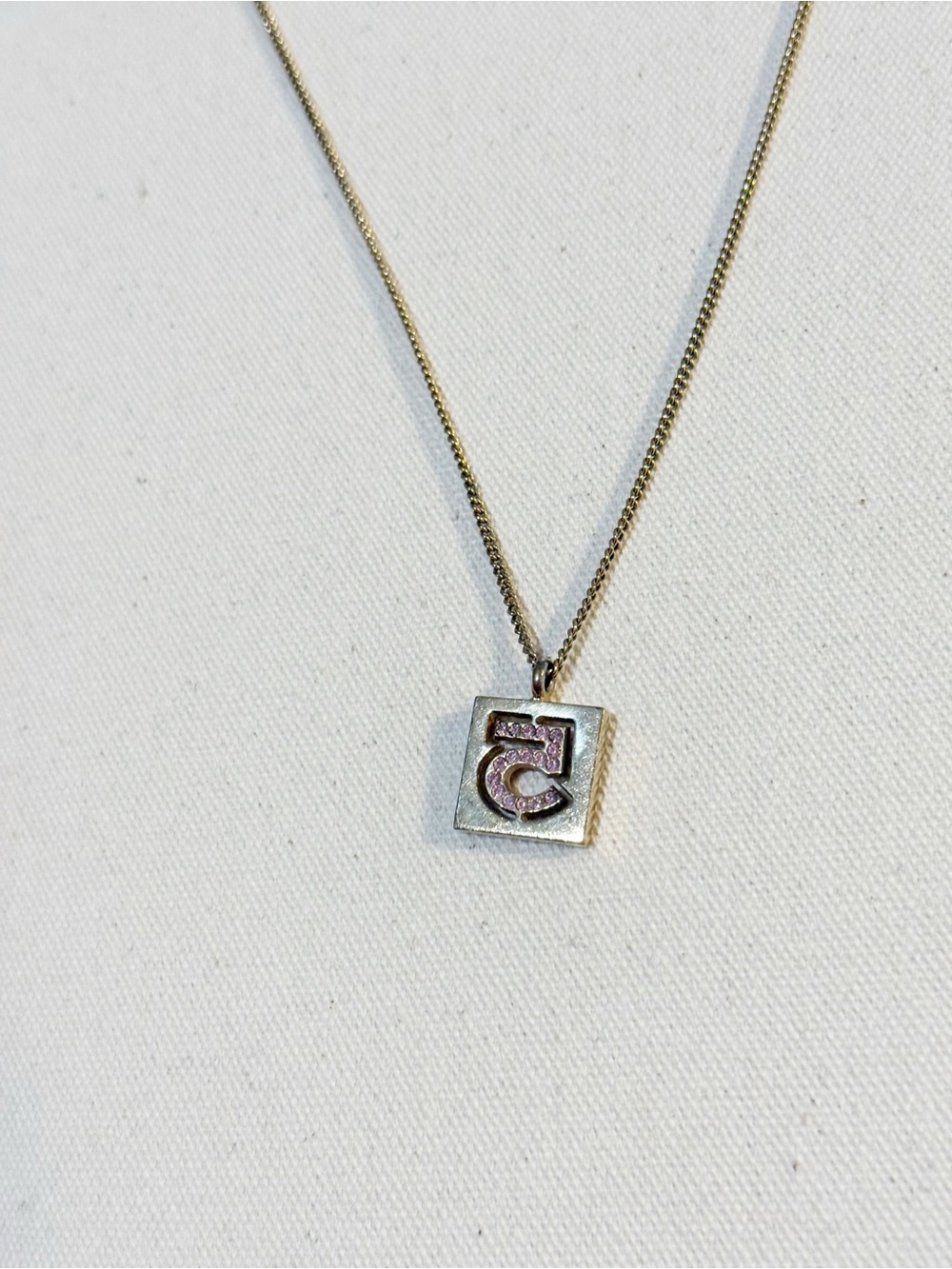 Chanel Vintage 24K Gold Plated Pink No.5 Rhinestone Pendant Necklace - Picture 11 of 16
